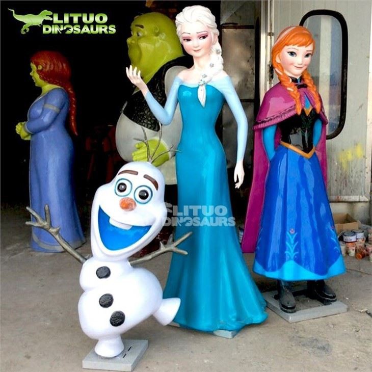 2Fiberglass Life Size Cartoon Characters Frozen Statue(001)
